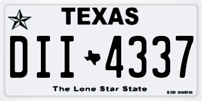 TX license plate DII4337