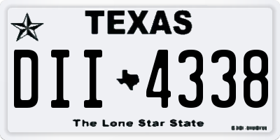 TX license plate DII4338