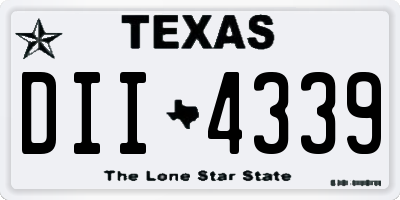 TX license plate DII4339