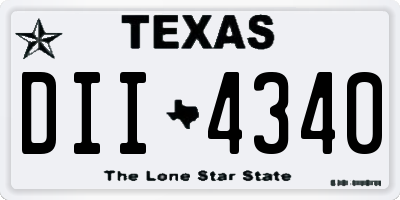 TX license plate DII4340