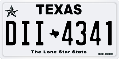 TX license plate DII4341