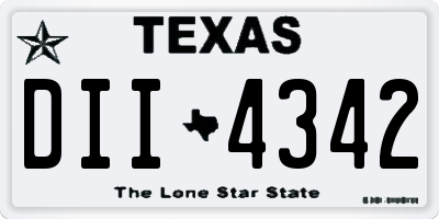 TX license plate DII4342