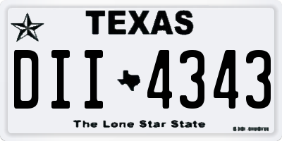 TX license plate DII4343
