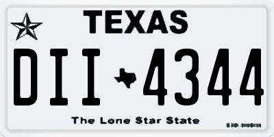 TX license plate DII4344