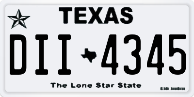 TX license plate DII4345