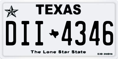 TX license plate DII4346