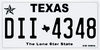 TX license plate DII4348