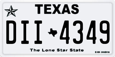 TX license plate DII4349
