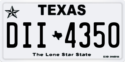 TX license plate DII4350