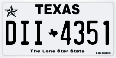 TX license plate DII4351