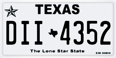 TX license plate DII4352