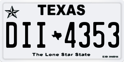 TX license plate DII4353