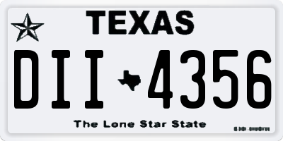 TX license plate DII4356