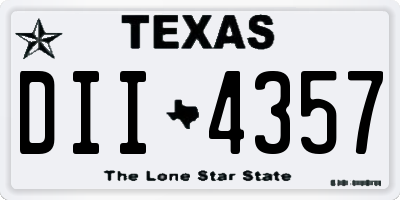 TX license plate DII4357