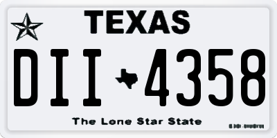 TX license plate DII4358