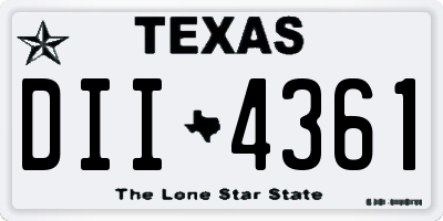 TX license plate DII4361