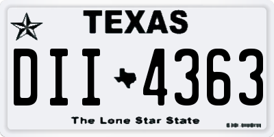 TX license plate DII4363