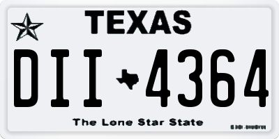 TX license plate DII4364
