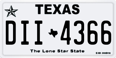 TX license plate DII4366