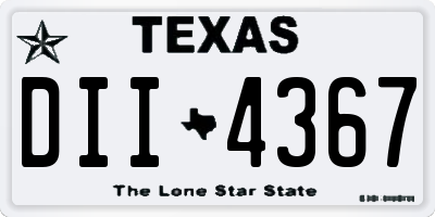 TX license plate DII4367