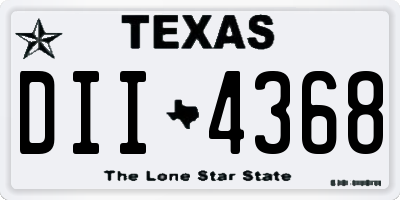 TX license plate DII4368