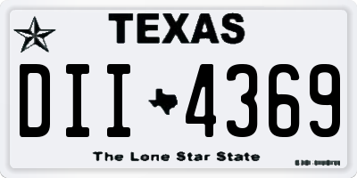 TX license plate DII4369