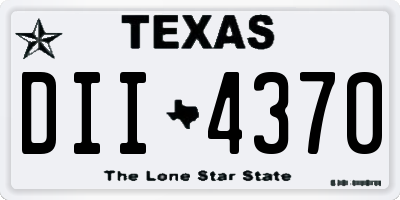 TX license plate DII4370
