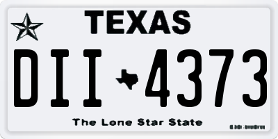 TX license plate DII4373