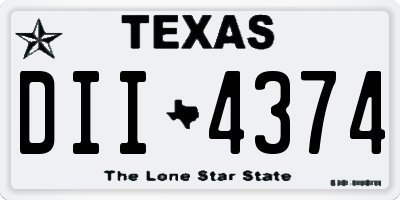 TX license plate DII4374