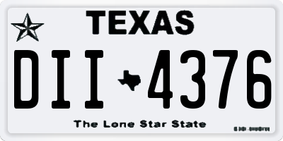 TX license plate DII4376