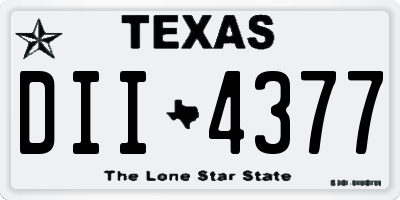 TX license plate DII4377