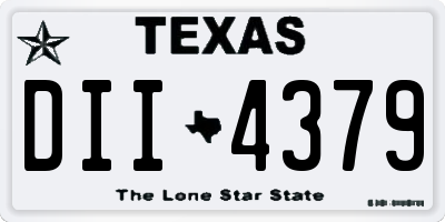 TX license plate DII4379