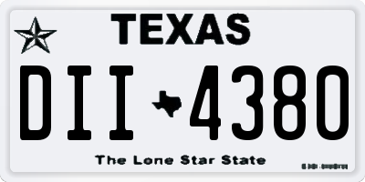 TX license plate DII4380