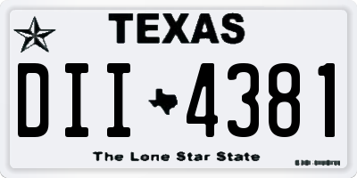 TX license plate DII4381