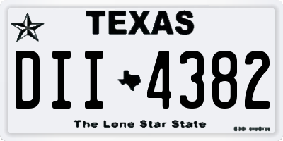 TX license plate DII4382