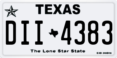TX license plate DII4383
