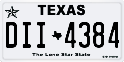 TX license plate DII4384