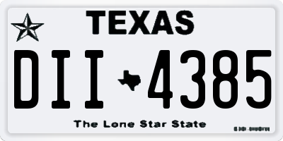 TX license plate DII4385