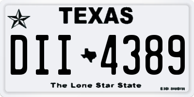 TX license plate DII4389