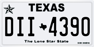 TX license plate DII4390