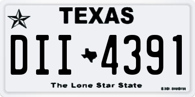 TX license plate DII4391