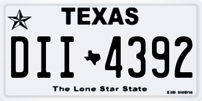 TX license plate DII4392