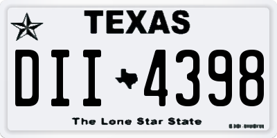 TX license plate DII4398