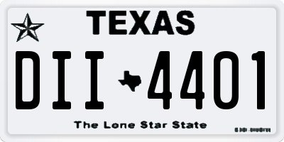 TX license plate DII4401
