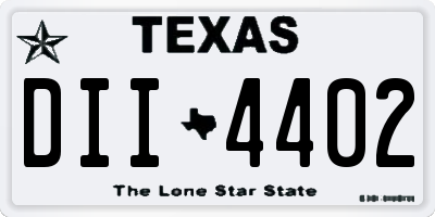 TX license plate DII4402