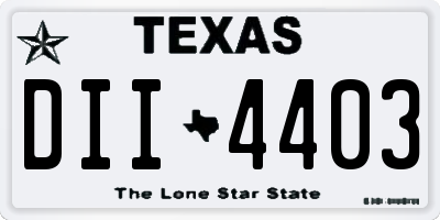 TX license plate DII4403