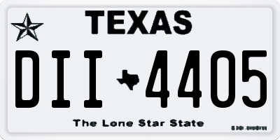 TX license plate DII4405