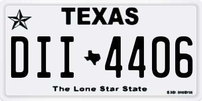 TX license plate DII4406