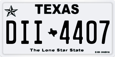 TX license plate DII4407