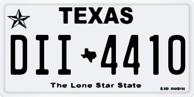 TX license plate DII4410
